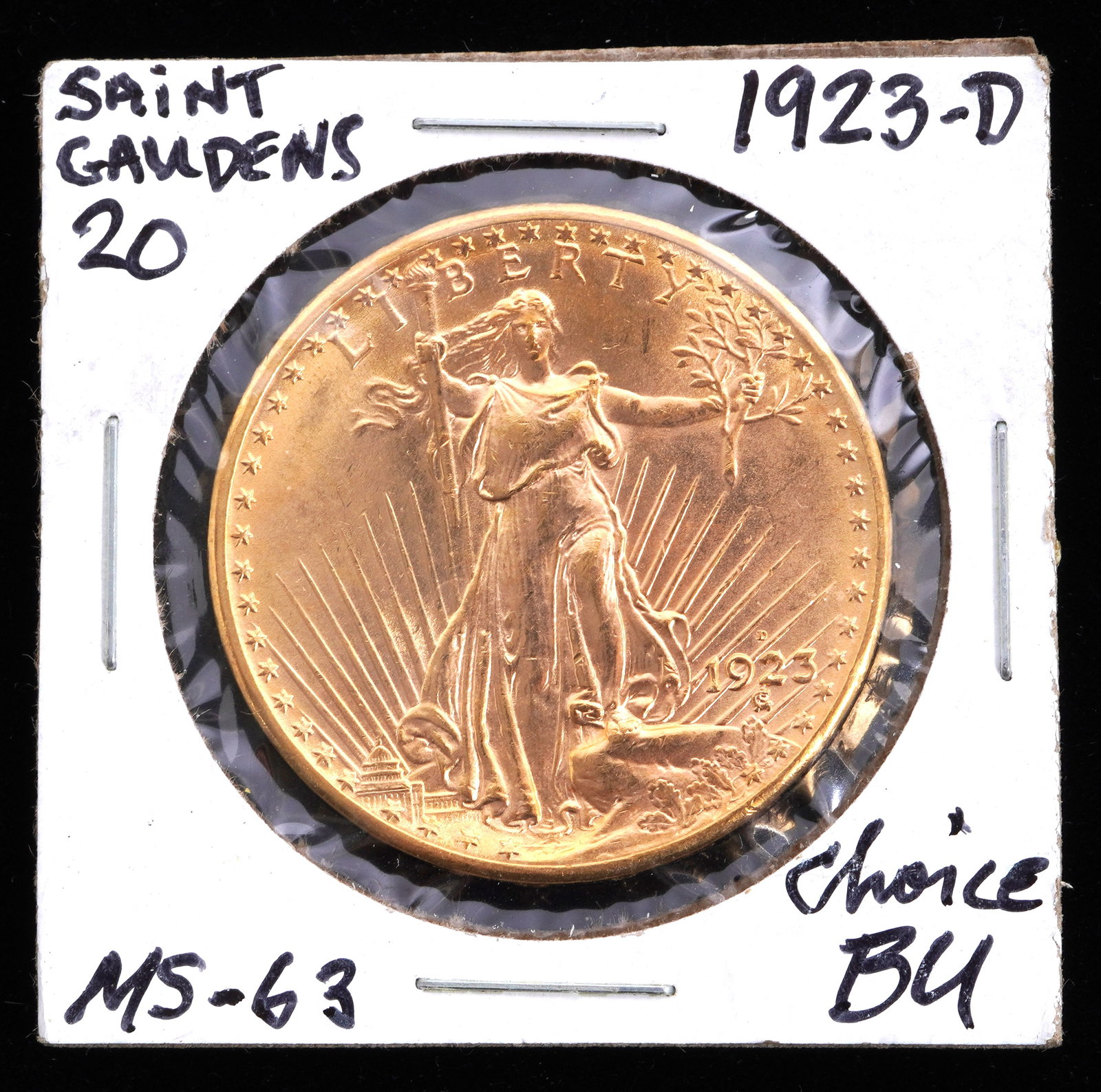 1923-D St. Gaudens $20 Gold US Coin BU / MS 63 (1 of 2)