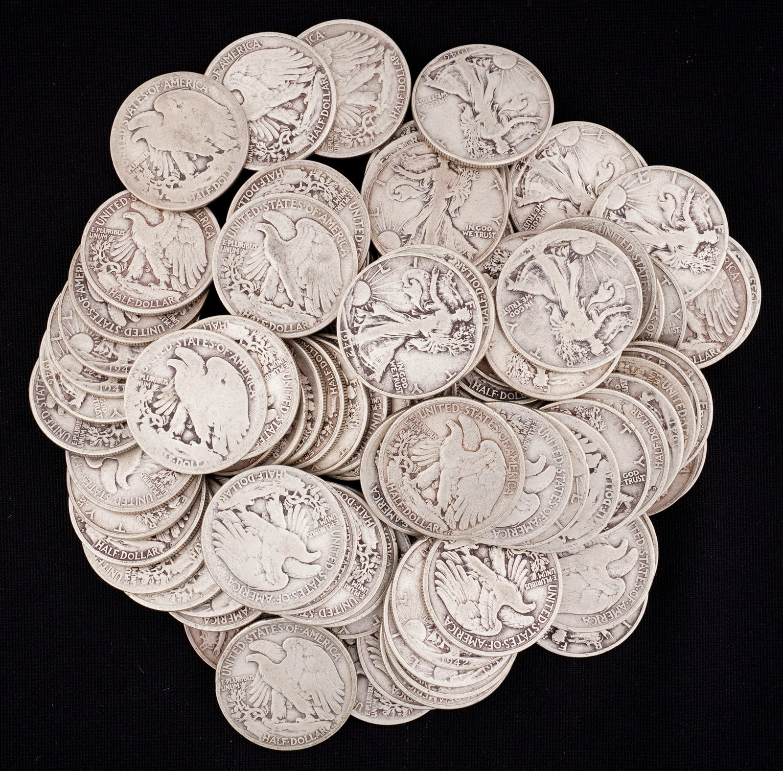 96 US Walking Liberty Silver $.50 Cent Half Dollar (1 of 2)