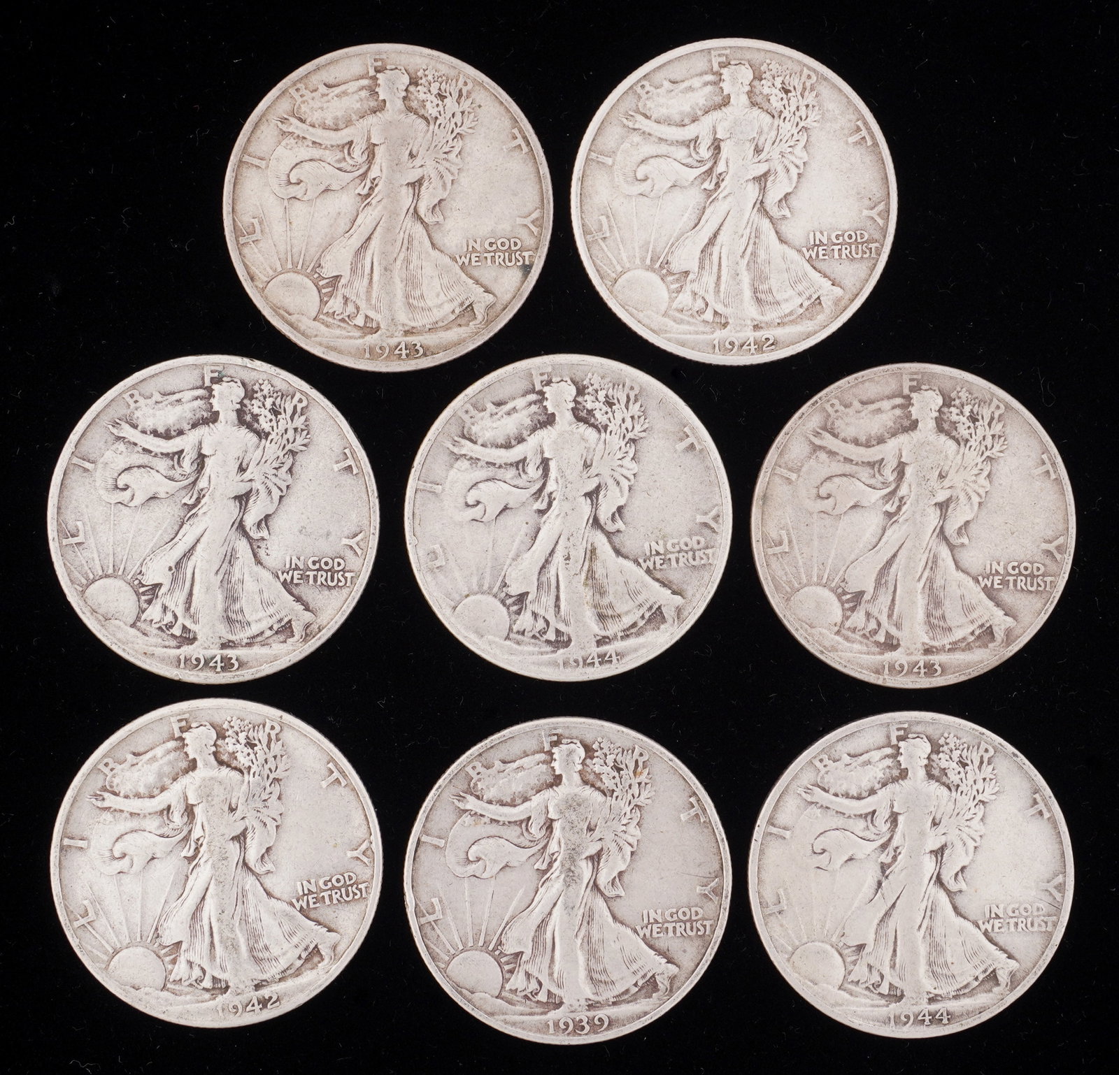 19 US Silver $.50 Cent Half Dollars - 2