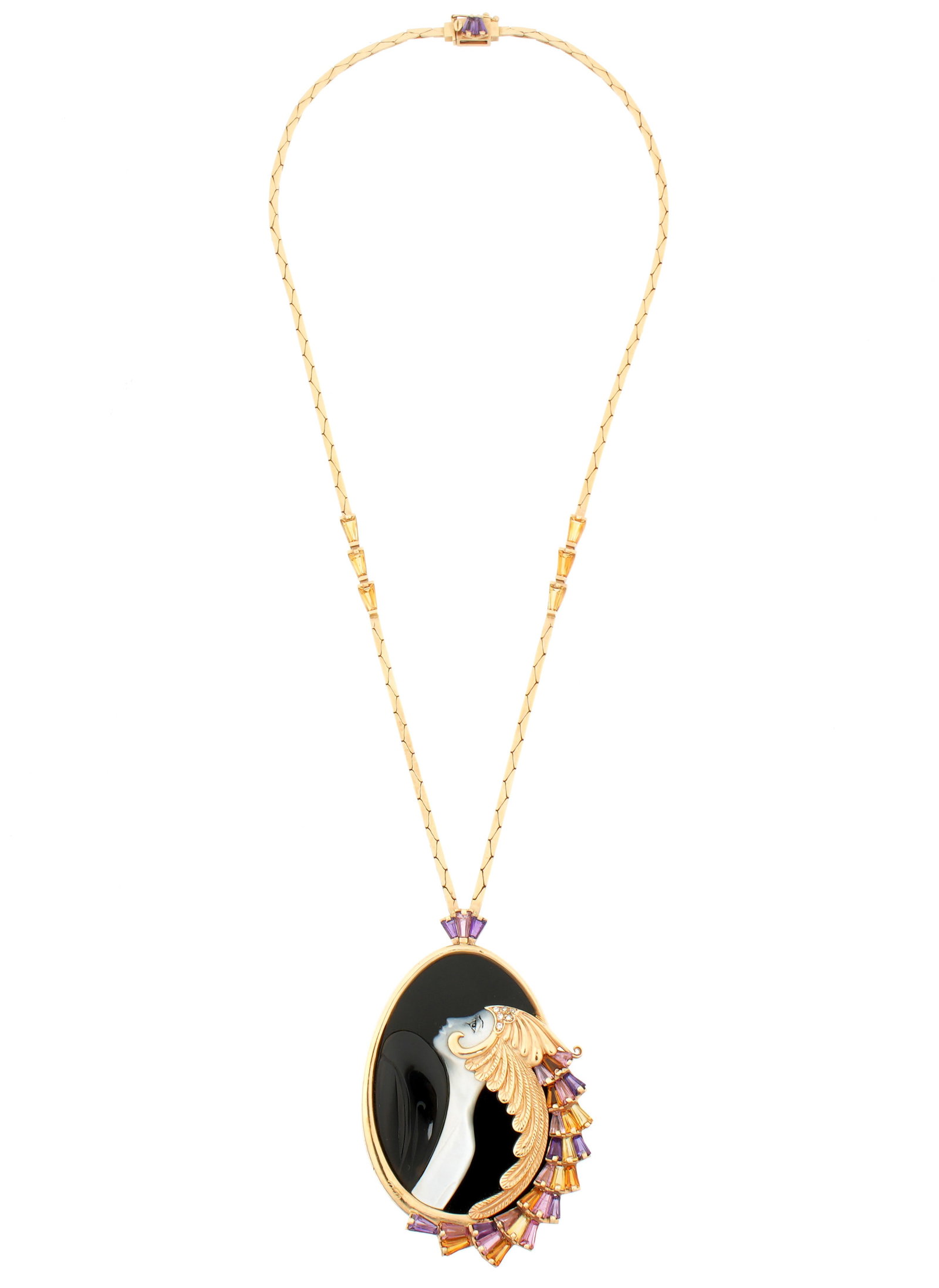 Erte Beauty of the Beast 14k Gold Pendant Necklace (1 of 11)
