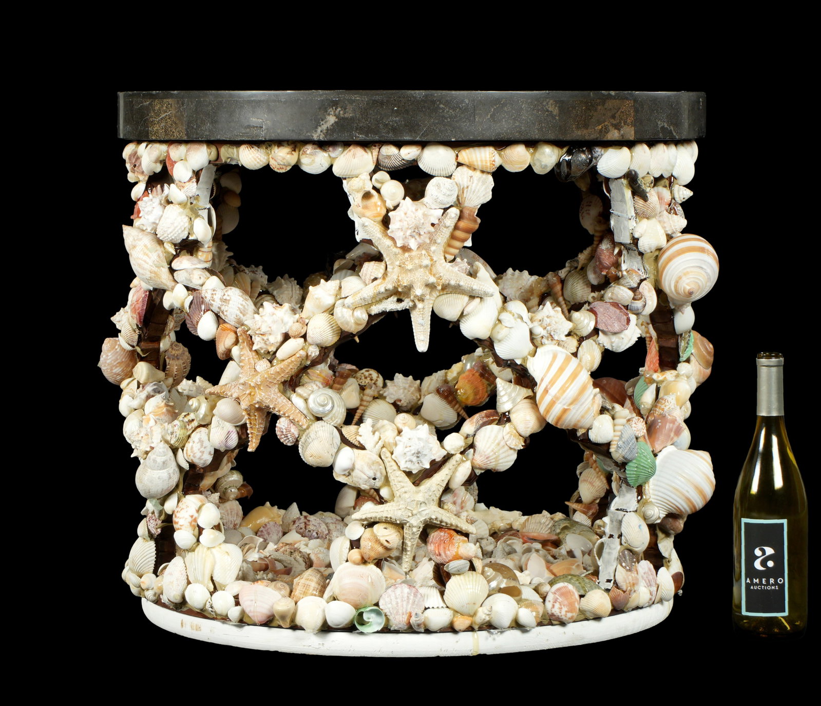 Coastal Shell Decorated Round Table - 2