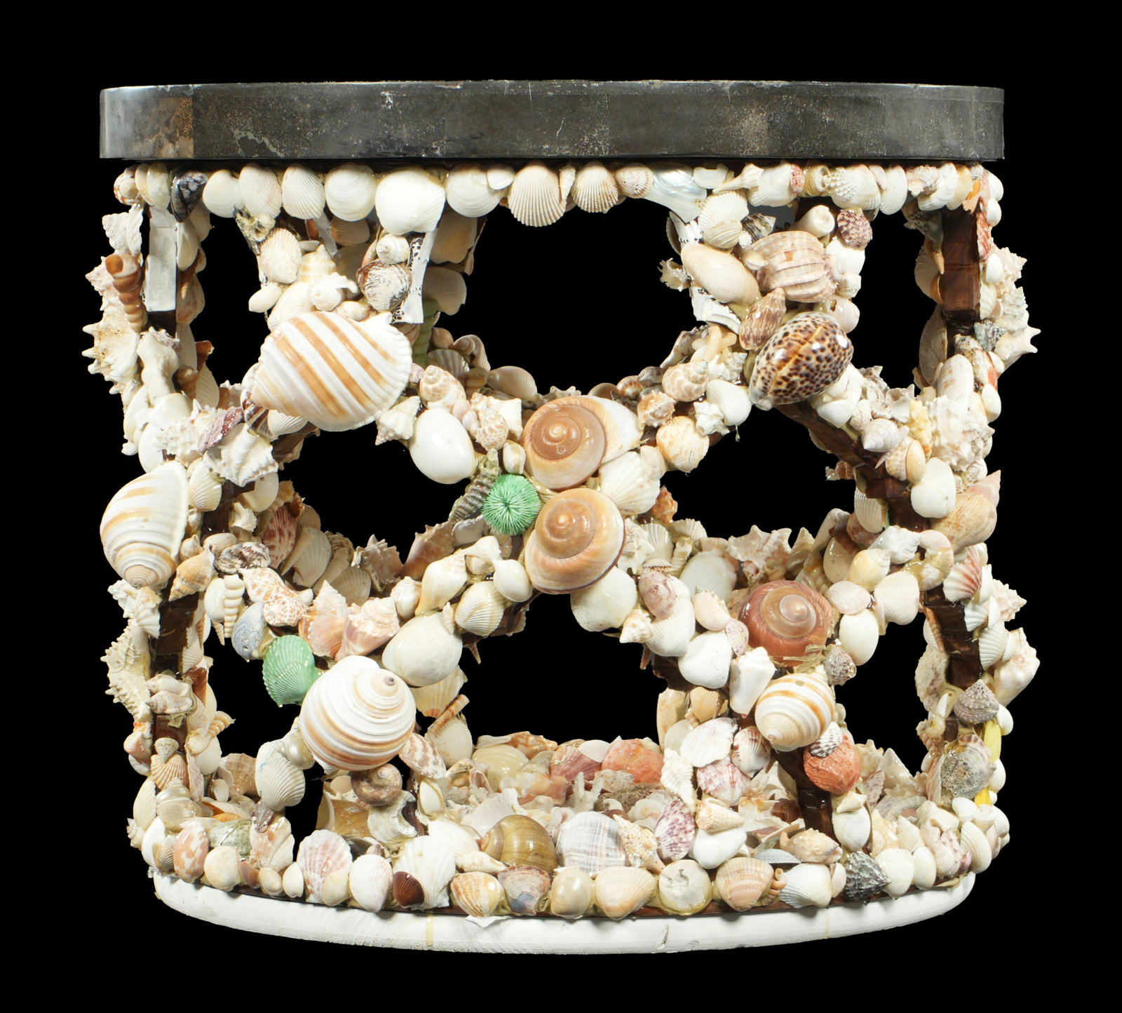 Coastal Shell Decorated Round Table - 3