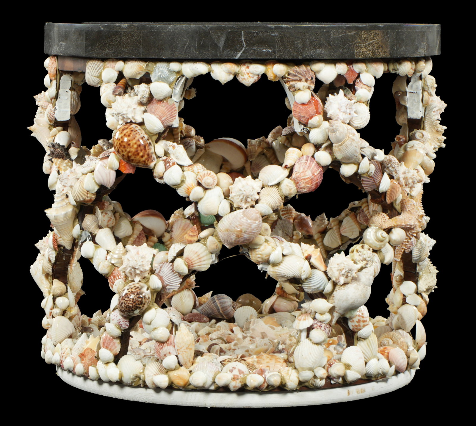 Coastal Shell Decorated Round Table - 5