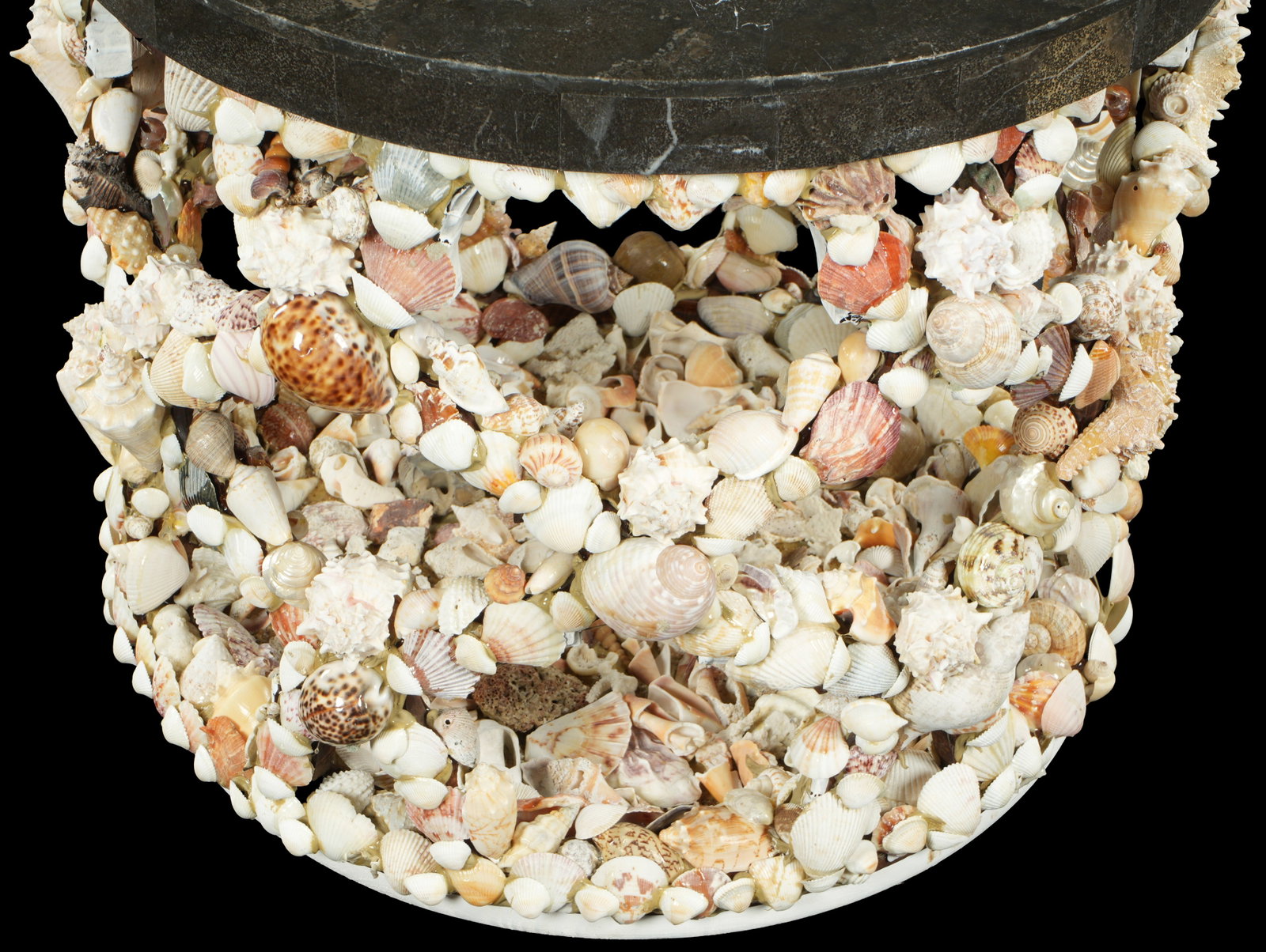 Coastal Shell Decorated Round Table - 6