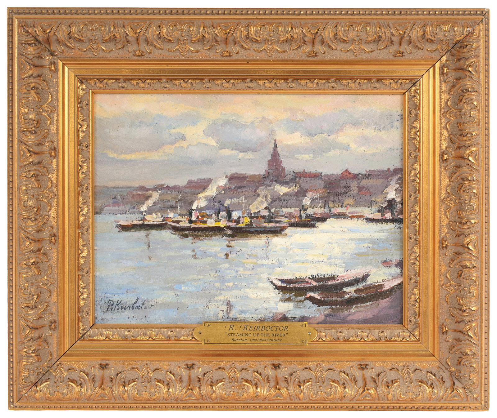 R. Keirboctor "Steaming Up the River" Painting (1 of 6)