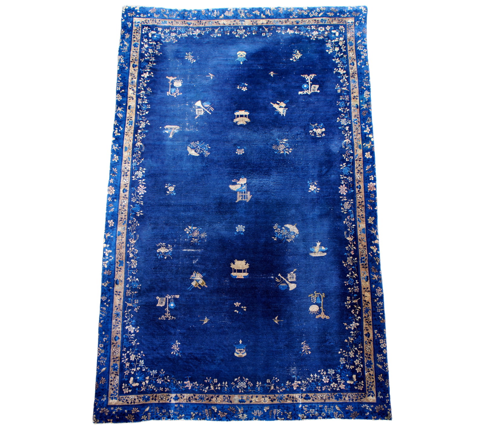 Large Blue Chinese Peking Carpet / Rug (1 of 6)