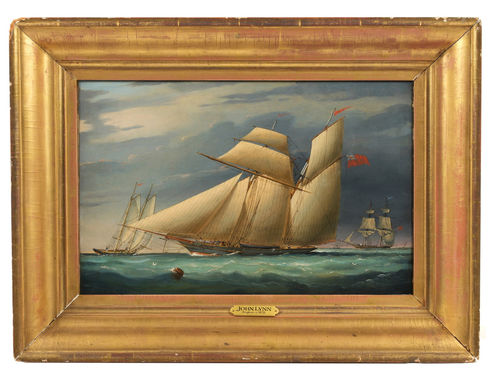 John Lynn A Yacht at Full Sail Maritime Painting (1 of 6)