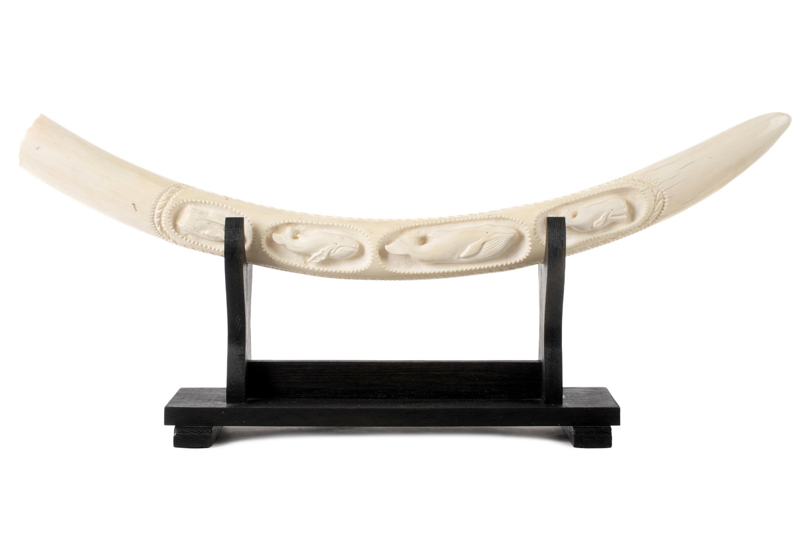 Antique Carved Figural bone Elephant Tusk (1 of 10)