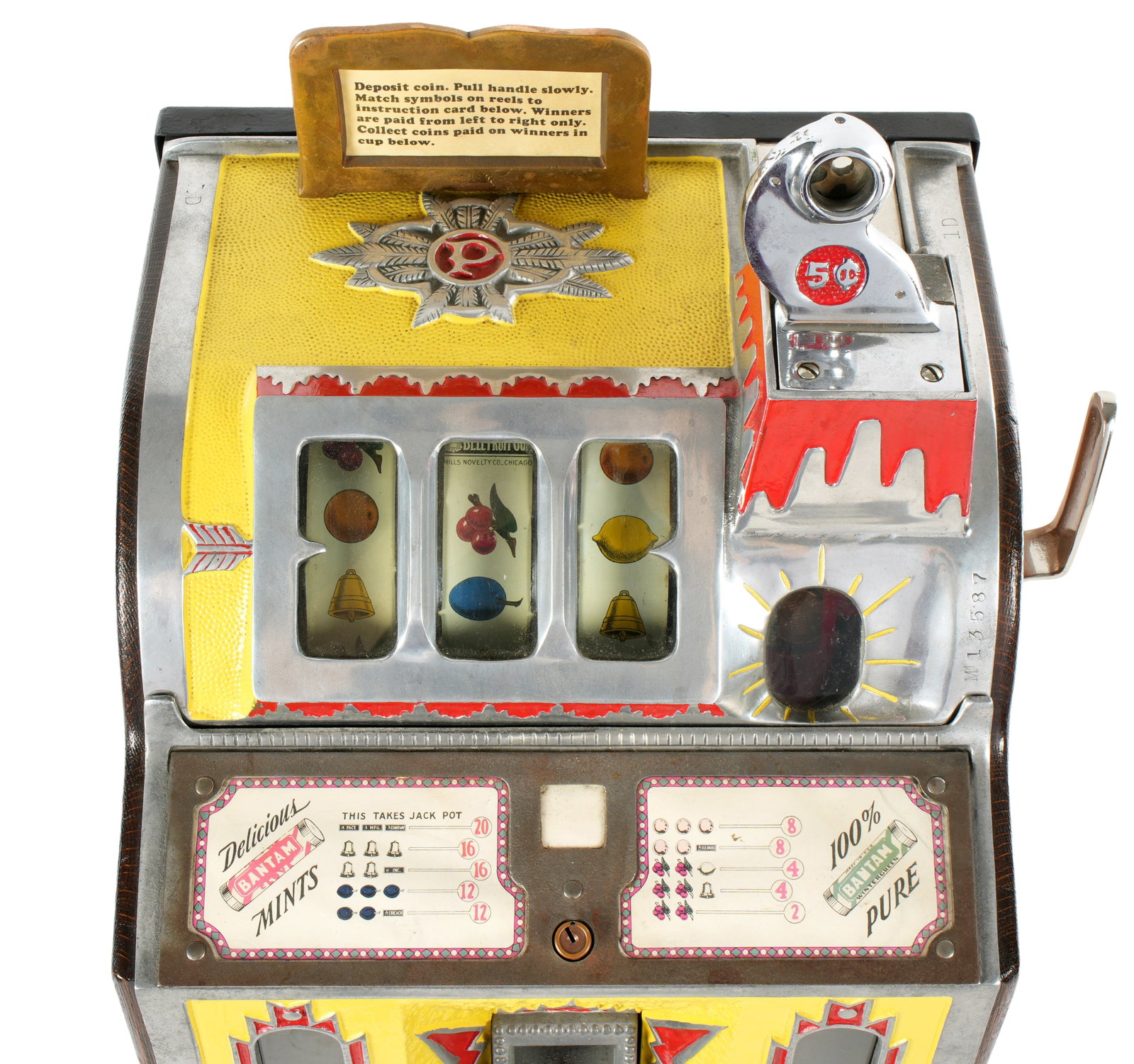 Vintage Pace Mfg 5 Cent Slot Machine - 7