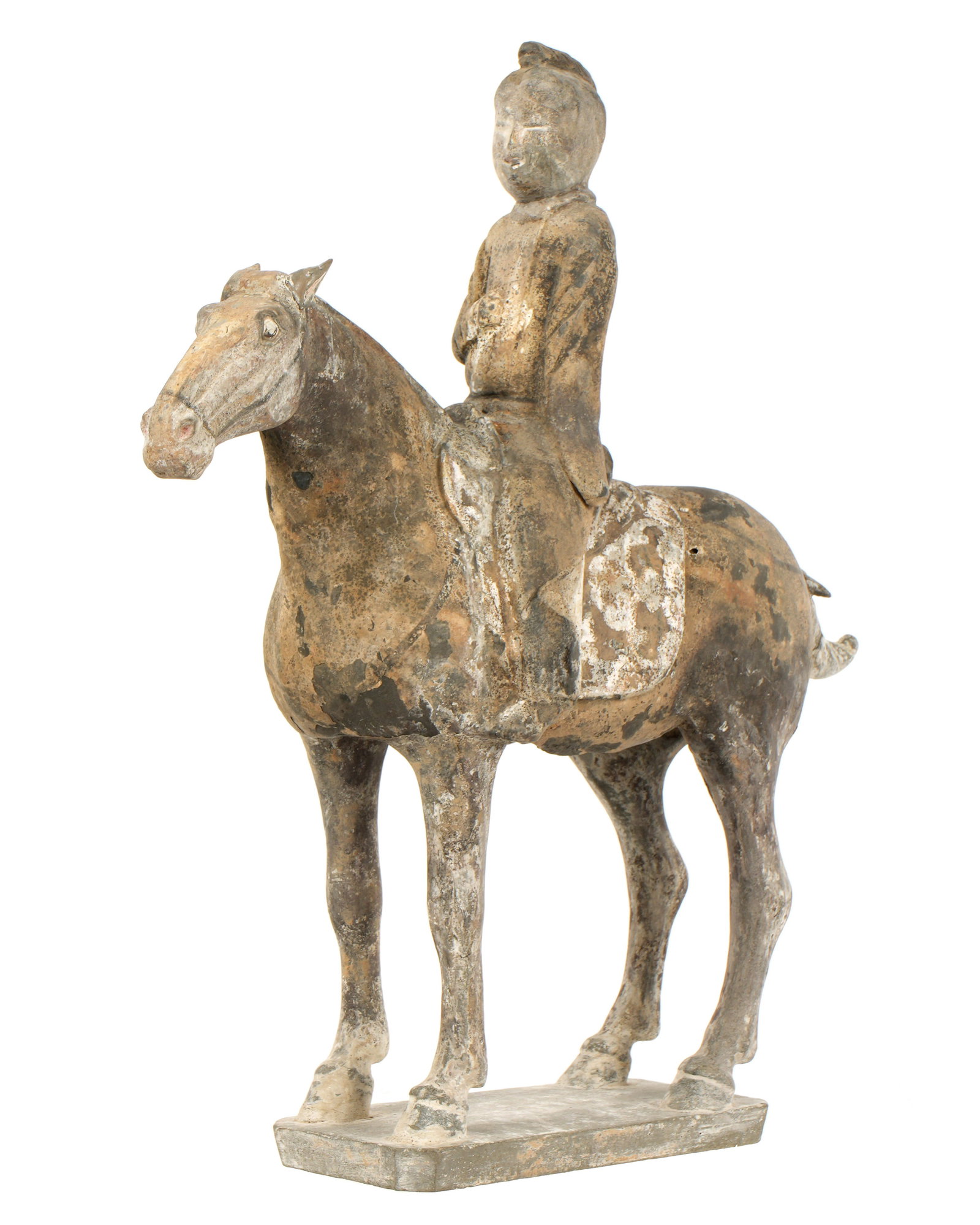 Chinese Tang Dynasty Grayware Pottery Horse and Rider (1 of 7)
