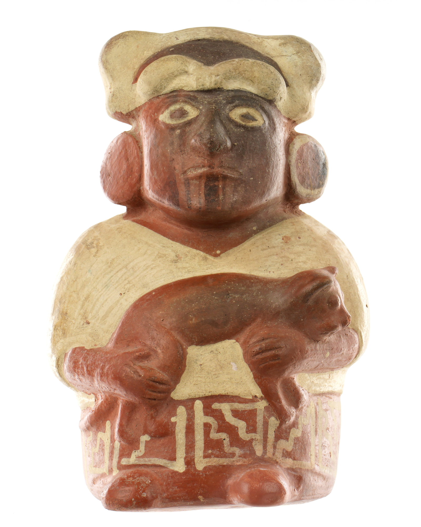 Moche Figure Holding Cat: Full Description and condition coming soon.