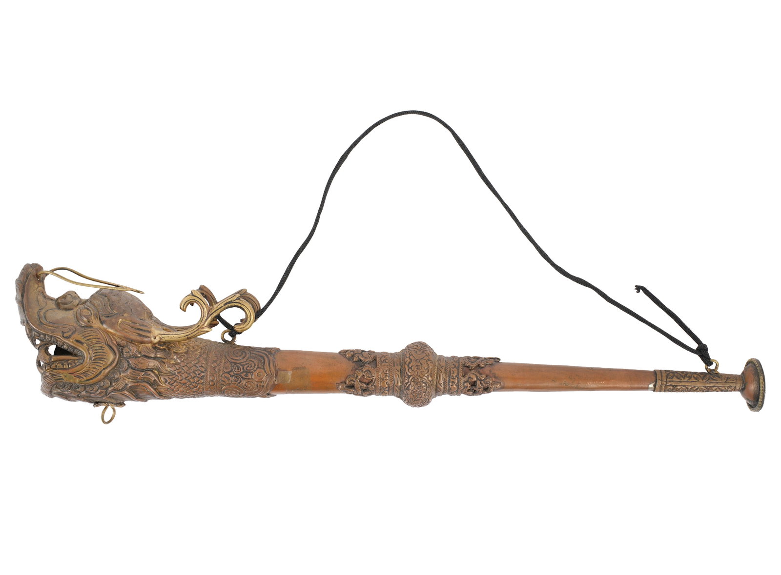 Tibetan Dragon Ceremonial Horn: Full Description and condition coming soon.