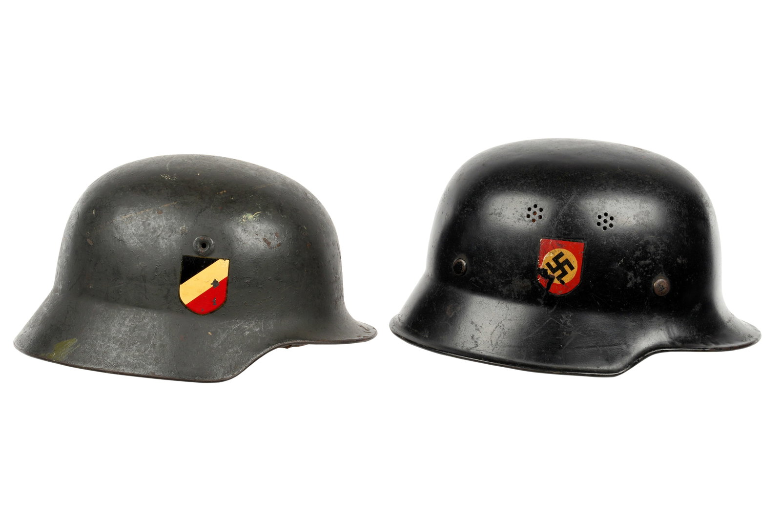 Two German WWII Helmets - 3