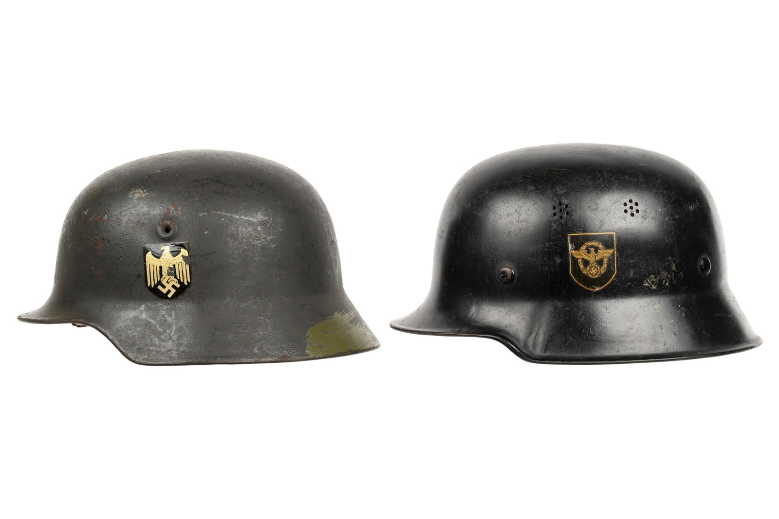 Two German WWII Helmets - 5