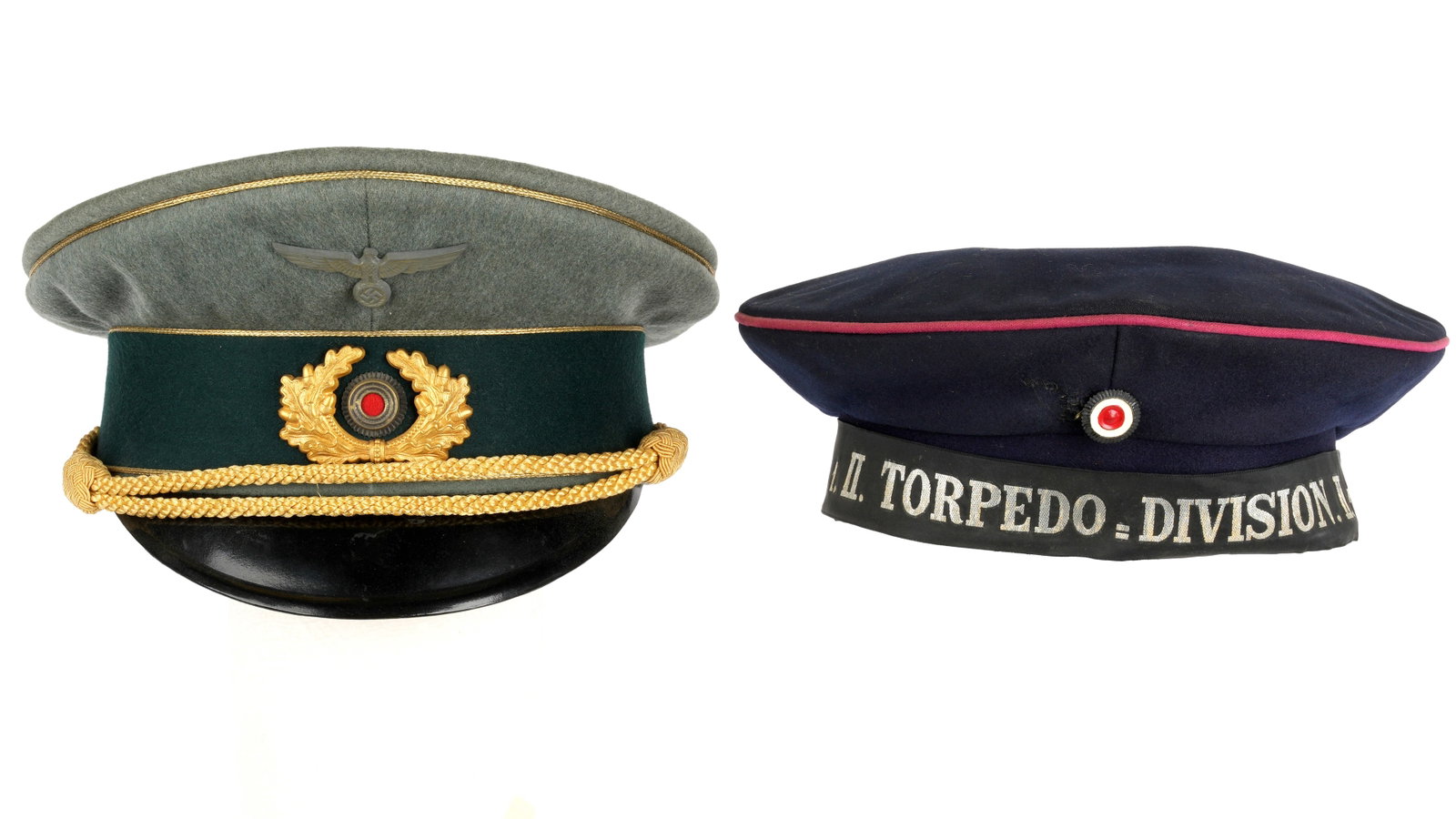 Tow German Hats WWI & WWII: Full Description and condition coming soon.