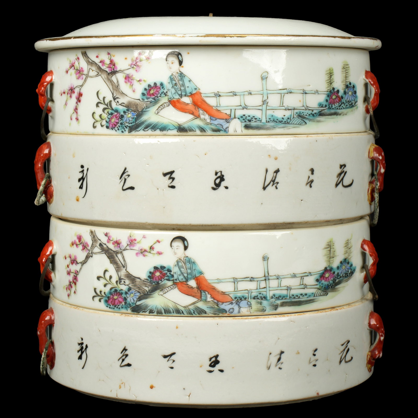Chinese Porcelain Four Stack Box - 4