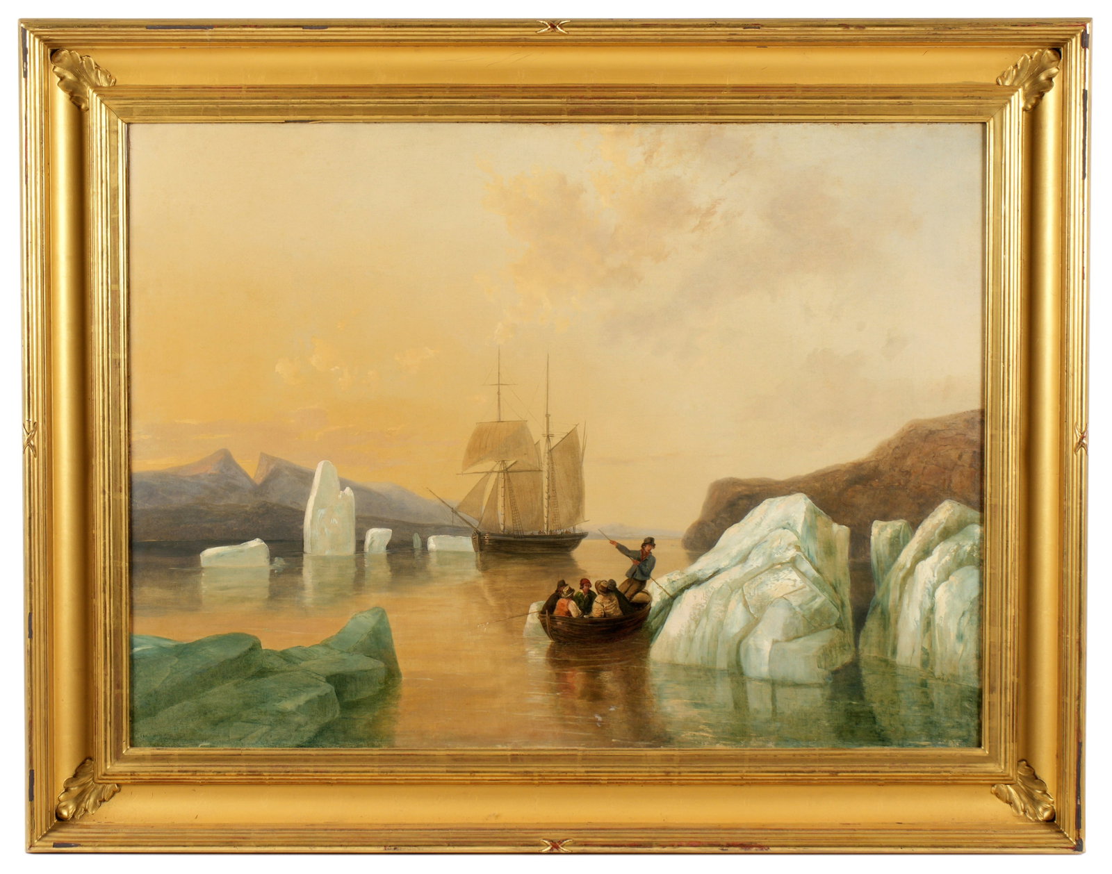 19th C. Mystery Artist Arctic Maritime Painting (1 of 8)