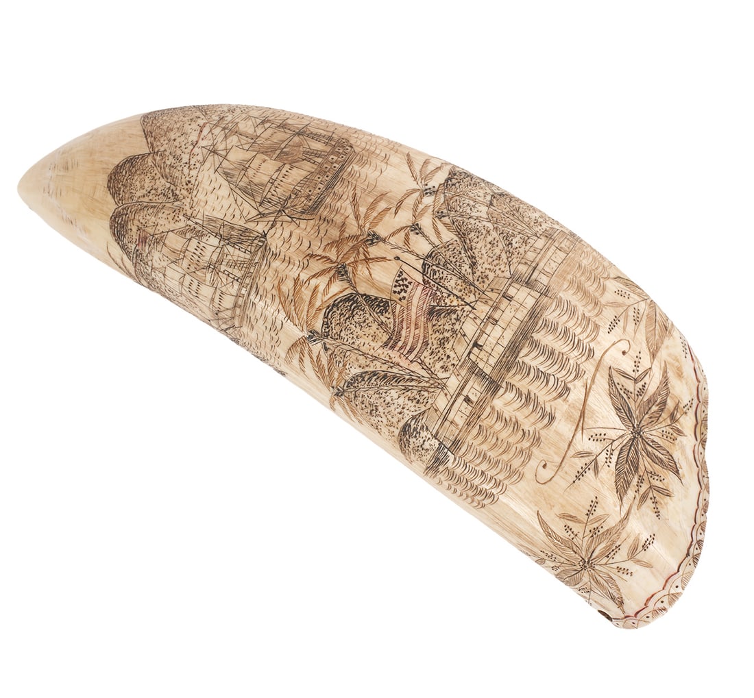 19th C. Scrimshaw Whales Tooth Liberty Freedom (1 of 9)
