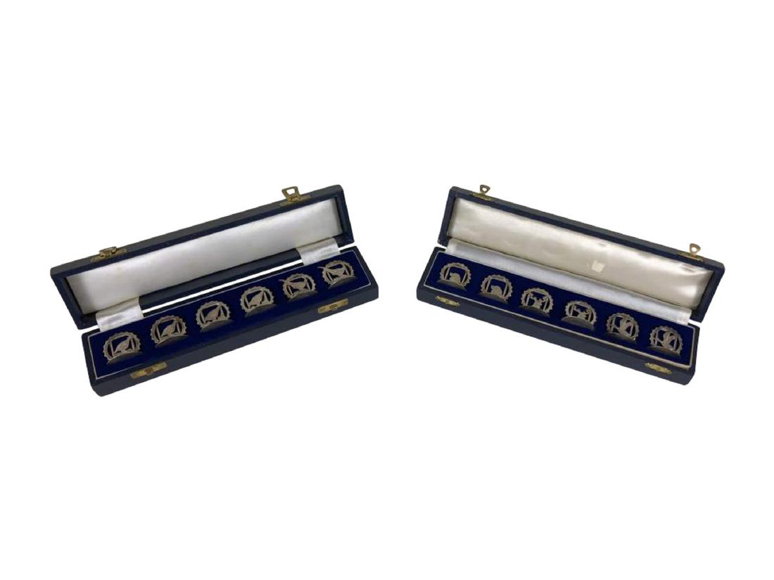 Two Boxed Sets of Sterling Silver Place Card Holders (1 of 13)