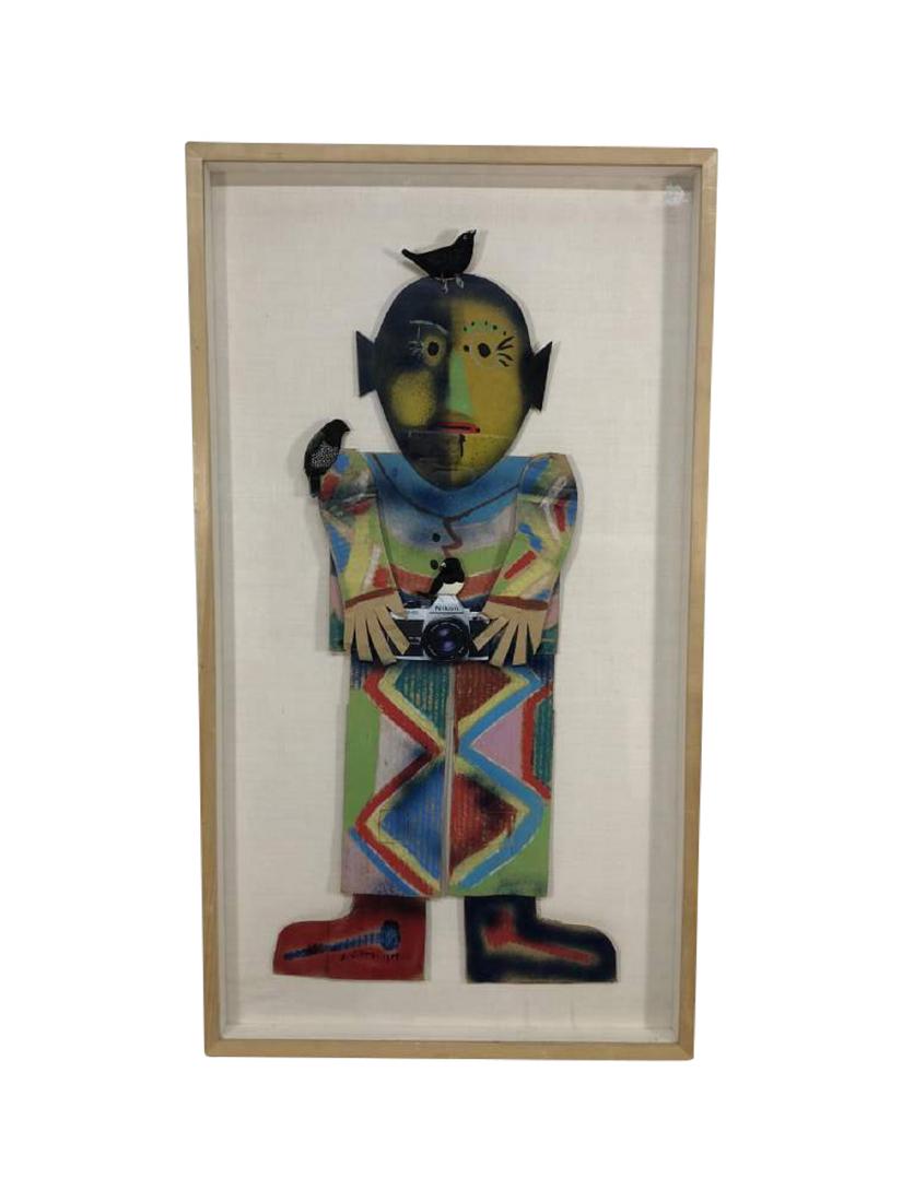 Framed Figure, Spray Paint on Cardboard 1988 (1 of 4)