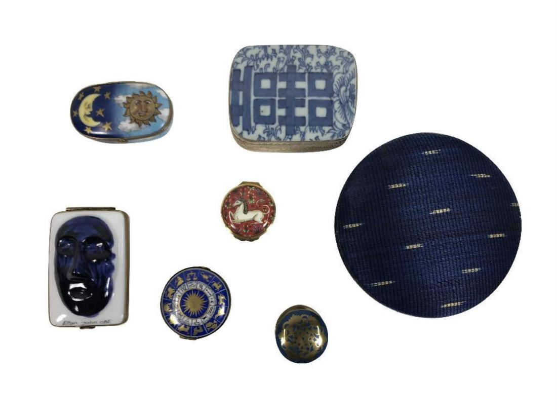 Collection Of 7 Hand-Painted Porcelain Or Enamel Boxes (1 of 10)