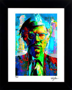 Andy Warhol - Four Wise Men Mark Lewis Signed LE Cy Young Ancestor: Custom framed display measures 27" x 22" in size with a matte black solid wood frame. This Print has been hand-signed by the artist, Mark Lewis and includes a personal inscription reading, "Best wishe