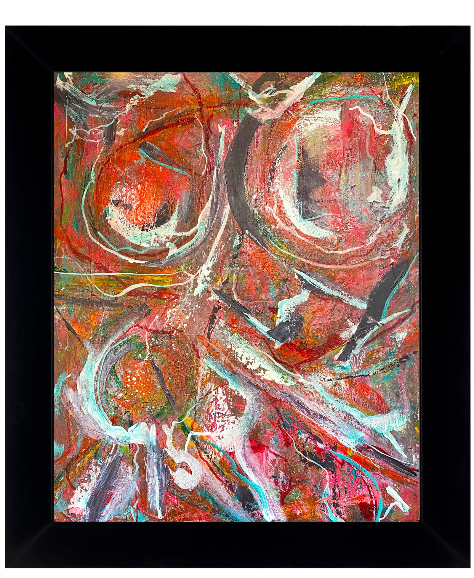 Mark Lewis (1958-) Original Abstract Painting On Canvas – signed with COA 008-25 (1 of 7)