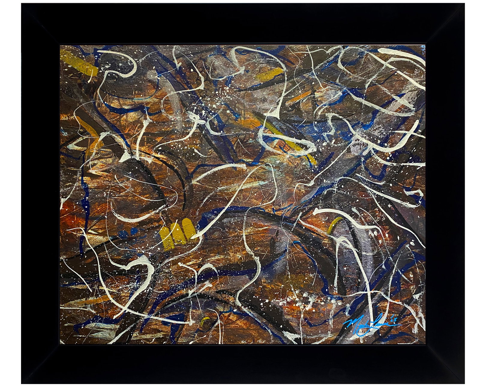 Mark Lewis (1958-) Original Abstract Painting On Canvas – signed with COA 011-25 (1 of 7)