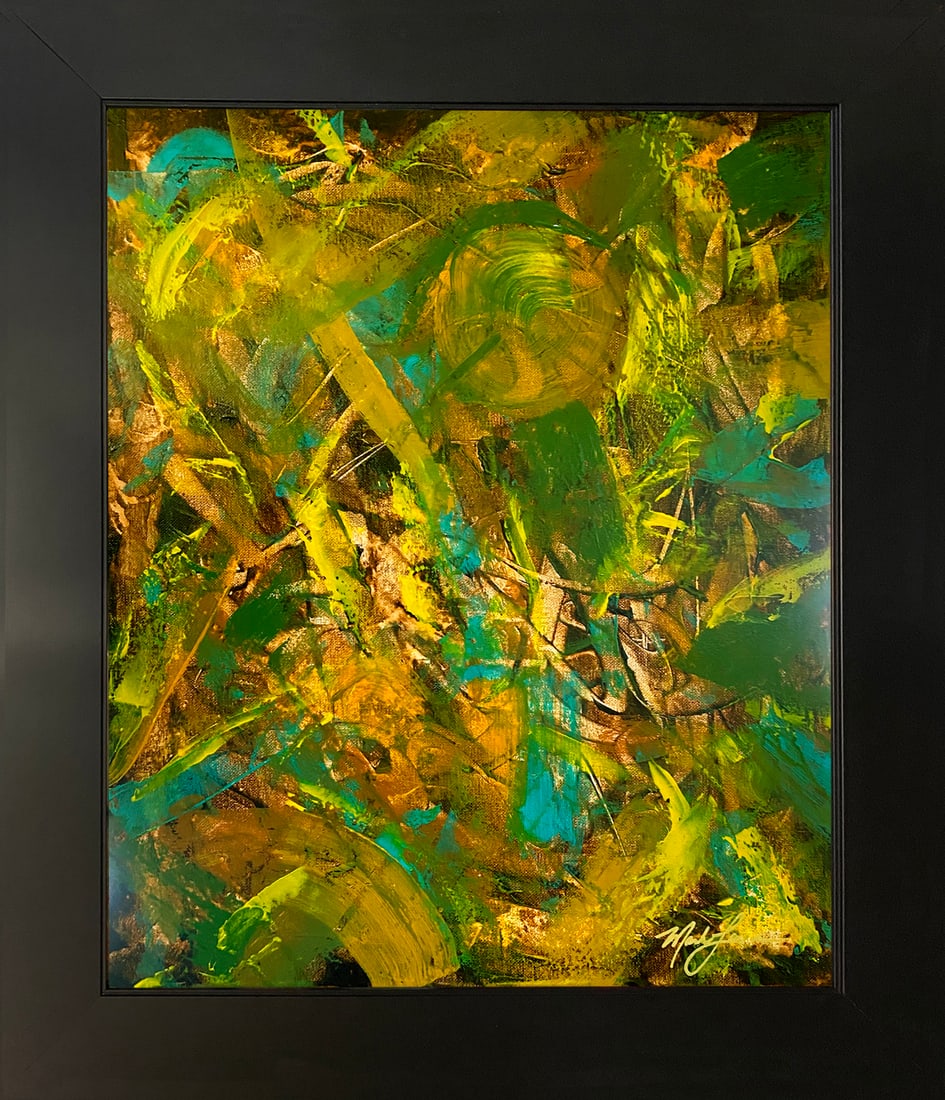 Mark Lewis (1958-) Original Abstract Art On Canvas – signed with COA 060-25 (1 of 7)