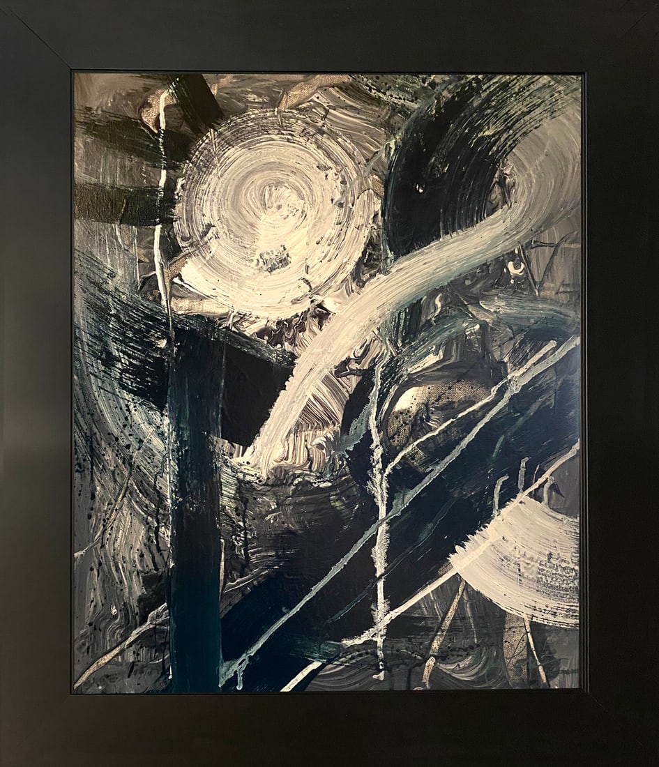 Mark Lewis (1958-) Original Abstract Painting On Canvas – signed with COA 036-25 (1 of 7)