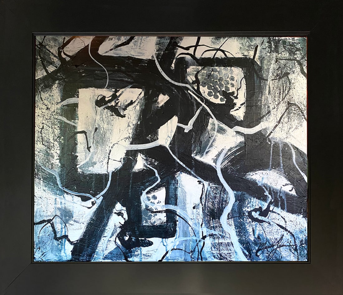 Mark Lewis – Original Abstract Painting on Canvas, Hand-Signed (1 of 7)