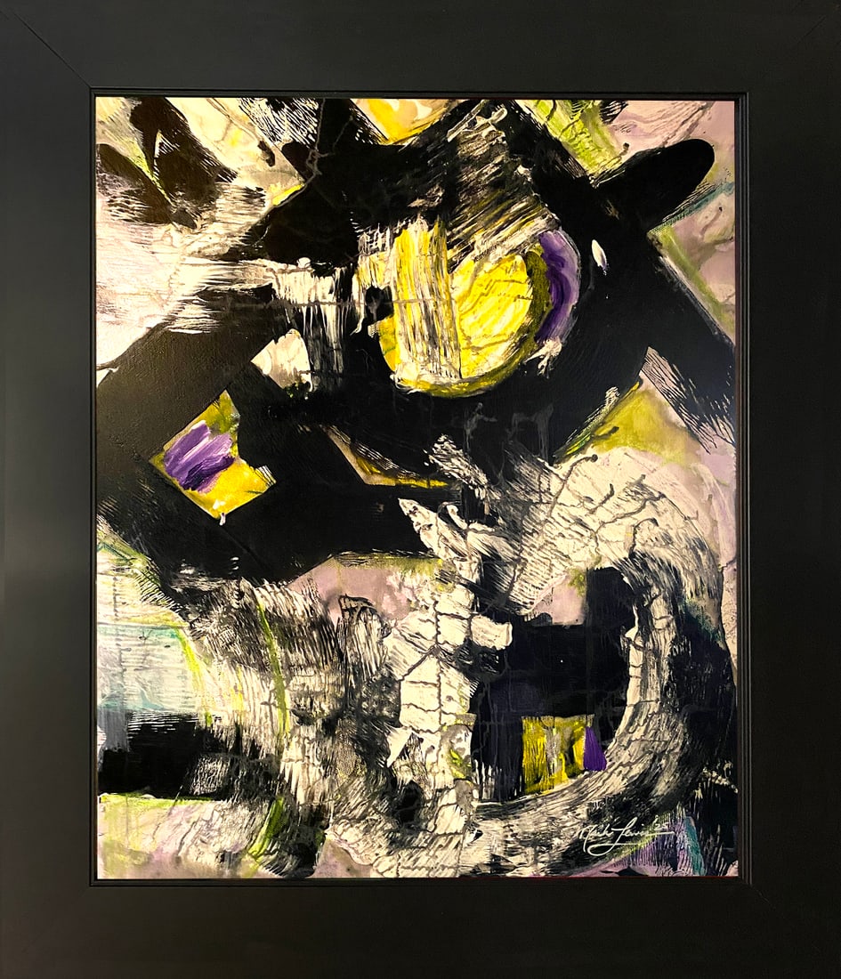 Mark Lewis – Original Abstract Painting on Canvas, Hand-Signed (1 of 7)