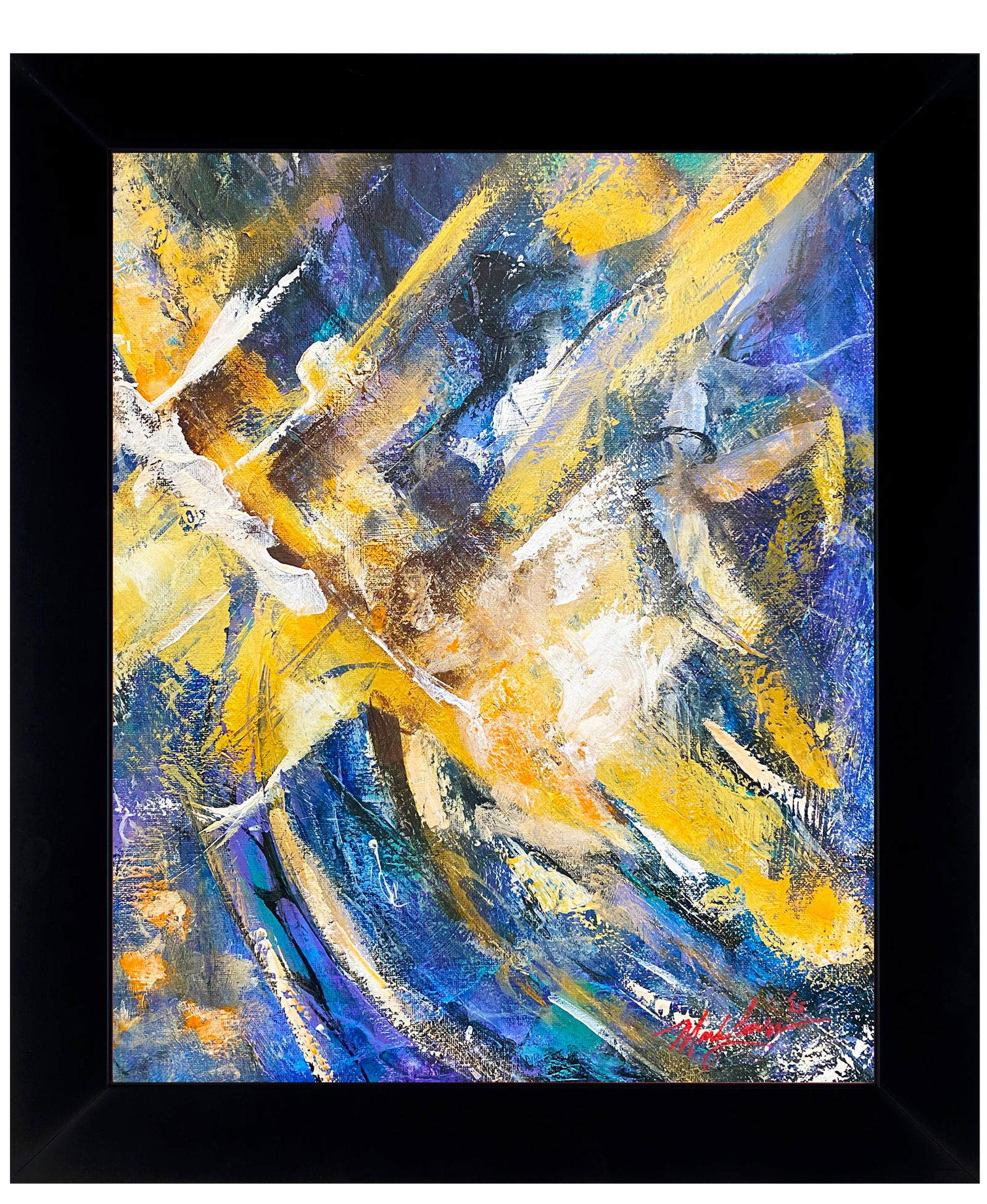 Mark Lewis – Original Abstract Painting on Canvas, Hand-Signed (1 of 7)