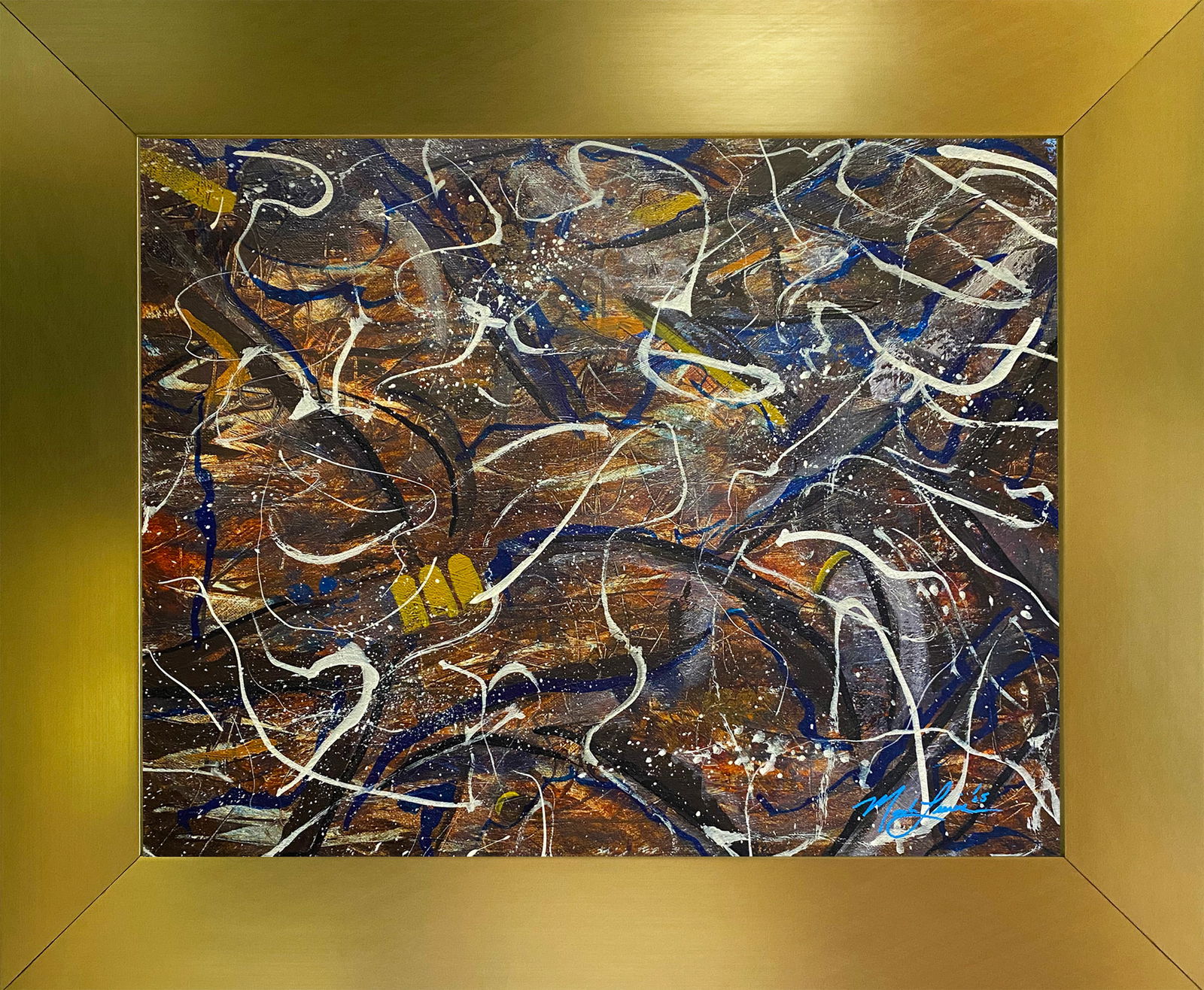 Mark Lewis – Original Abstract Painting on Canvas, Hand-Signed (1 of 7)