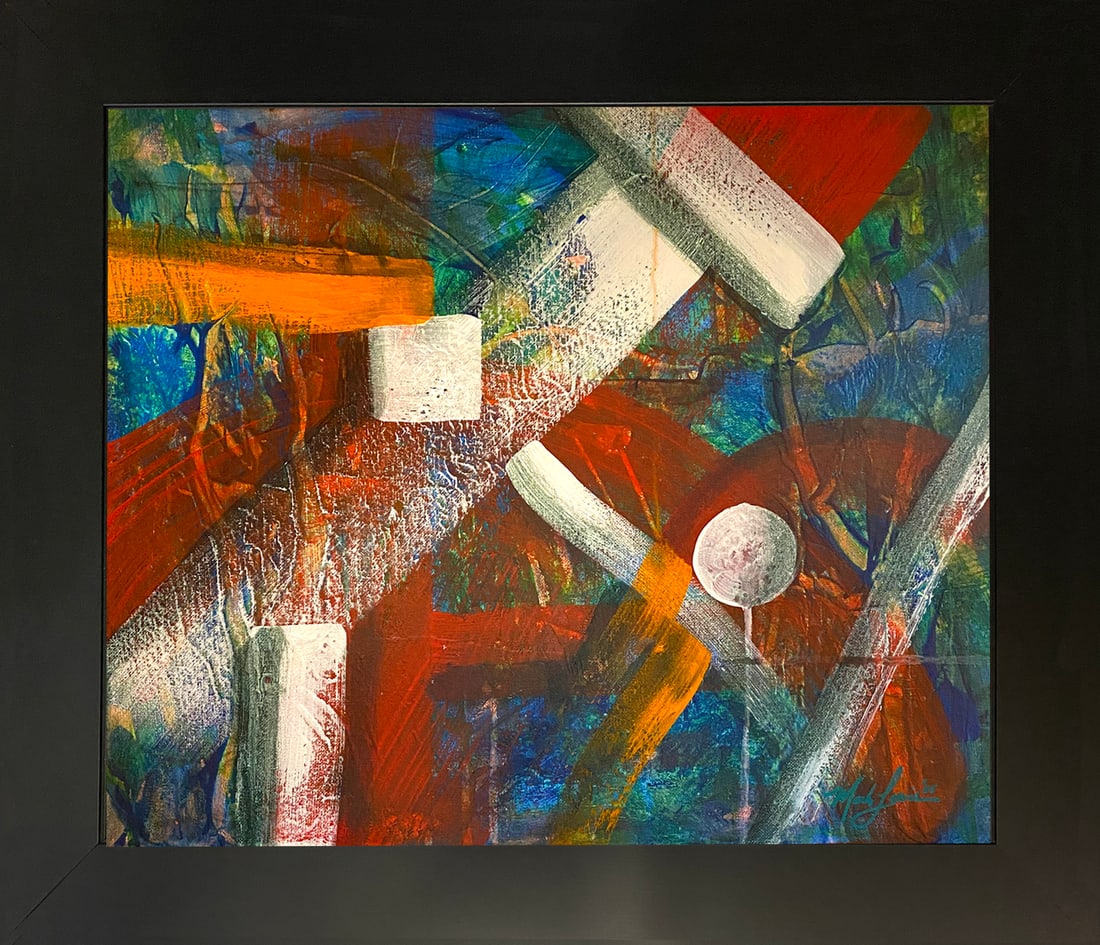 Mark Lewis – Original Abstract Painting on Canvas, Hand-Signed (1 of 7)