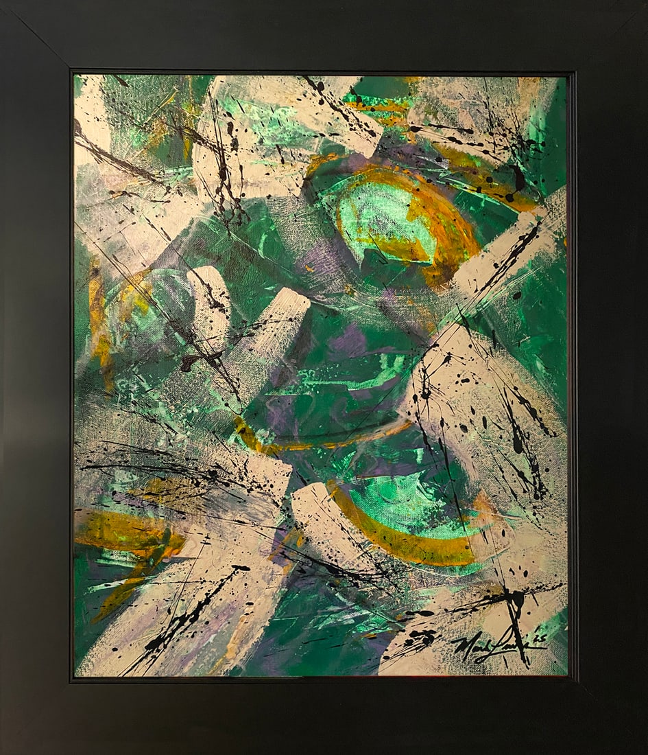 Mark Lewis – Original Abstract Painting on Canvas, Hand-Signed (1 of 7)