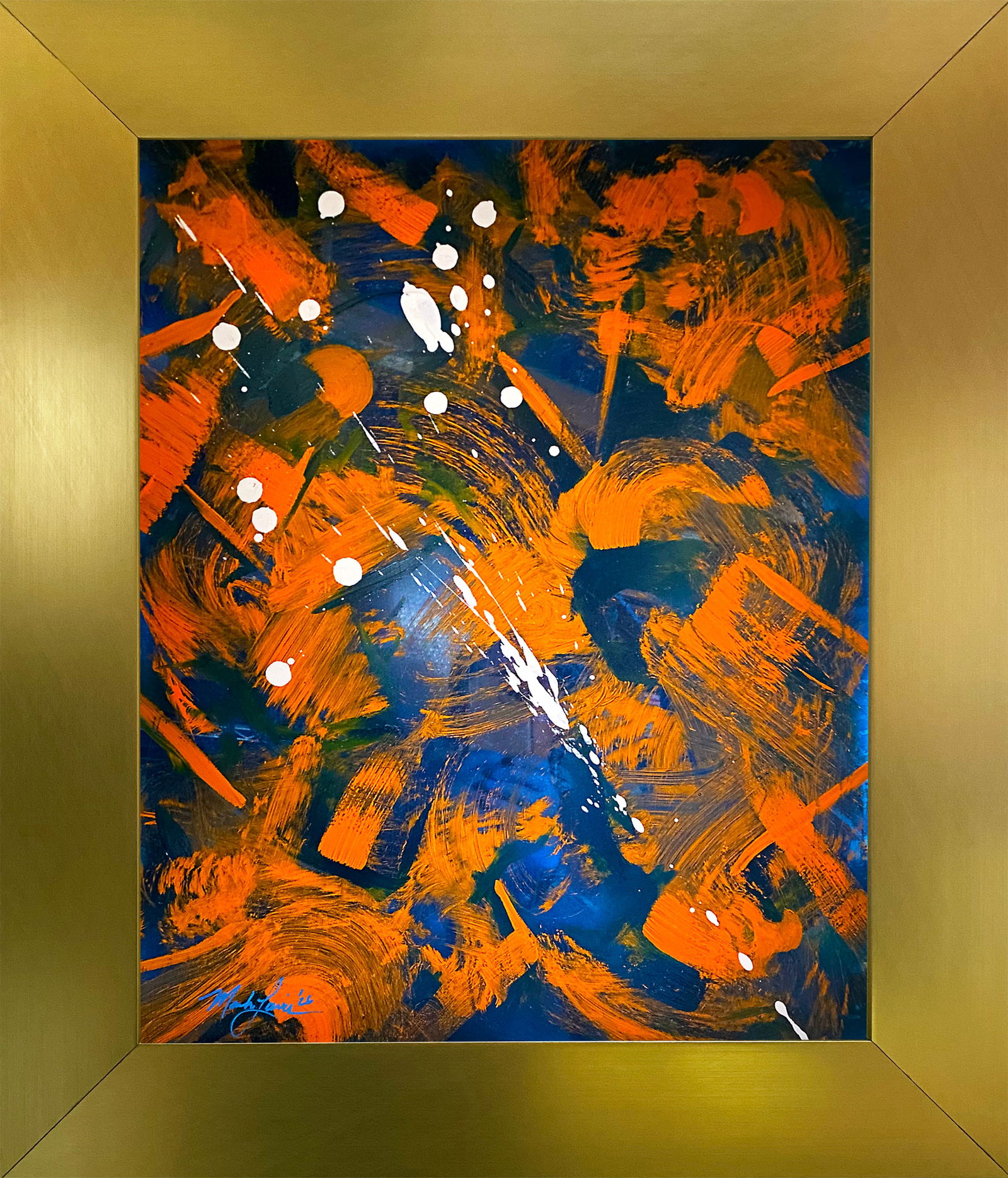 Mark Lewis Original Abstract Expressionist Painting on Acrylic Glass (Cy Young Heritage) (1 of 7)