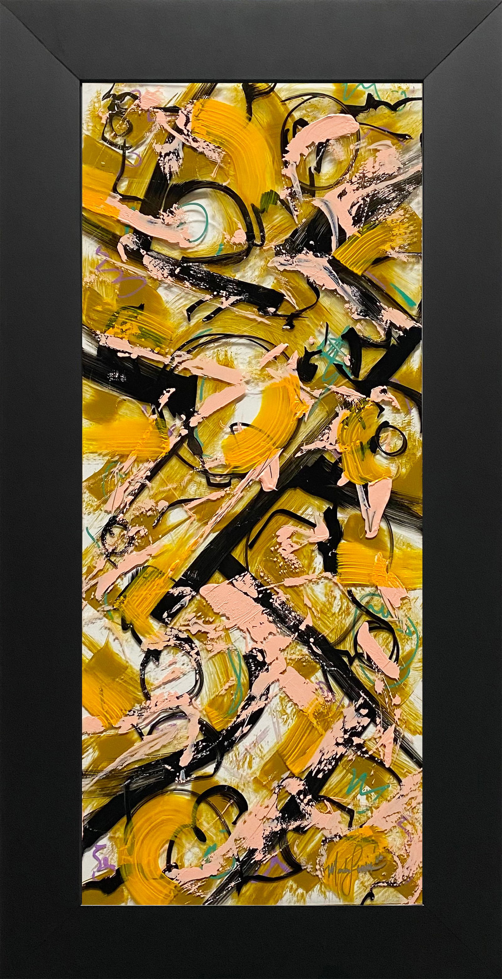 Mark Lewis Original Vertical Abstract: Radiant Gold & Blush (Cy Young Heritage) (1 of 7)