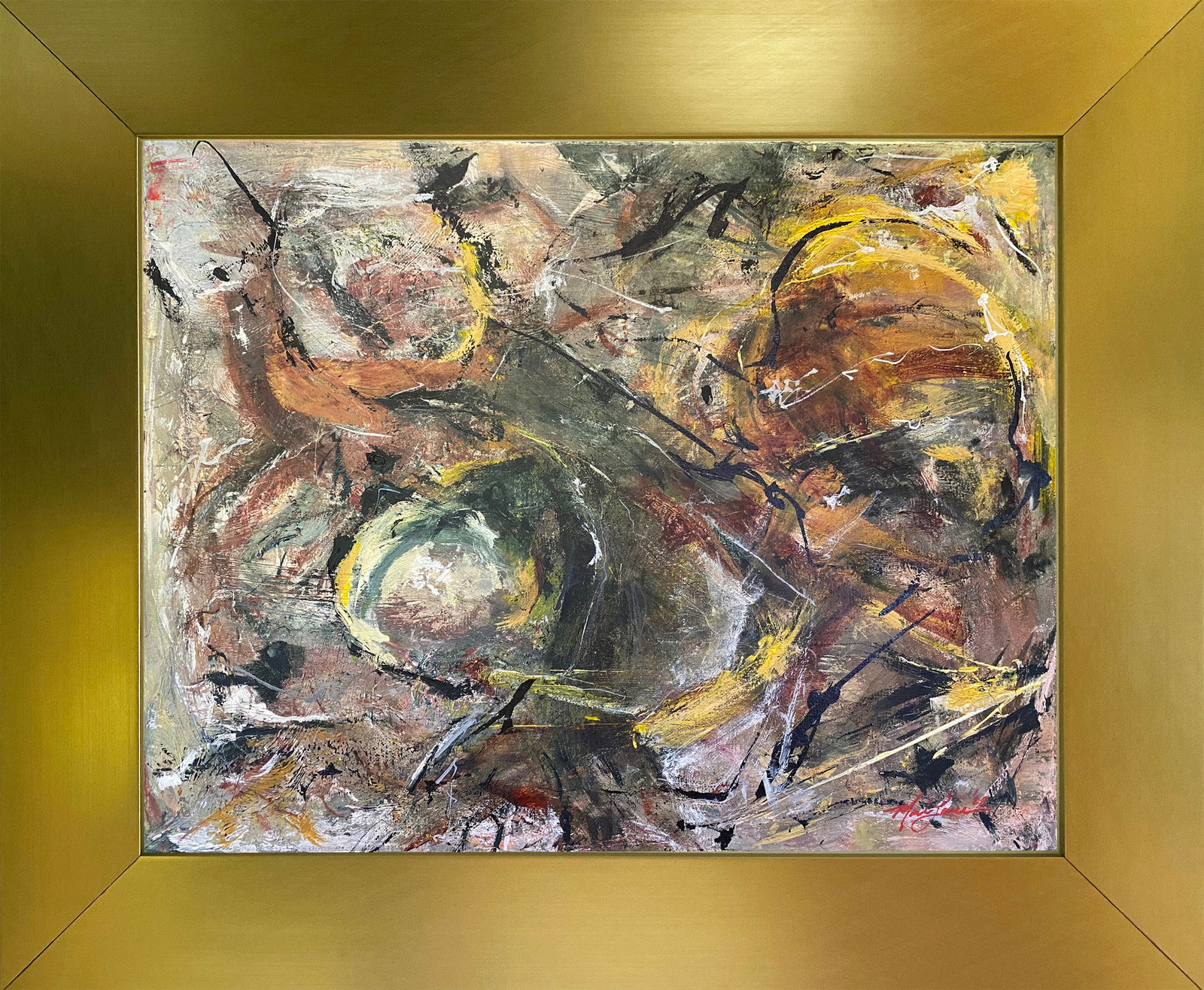 Mark Lewis – Original Abstract Painting on Canvas, Hand-Signed (1 of 6)