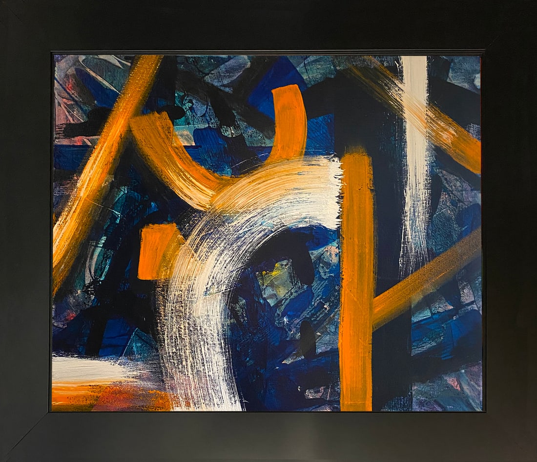 Mark Lewis – Original Abstract Painting on Canvas, Hand-Signed (1 of 7)