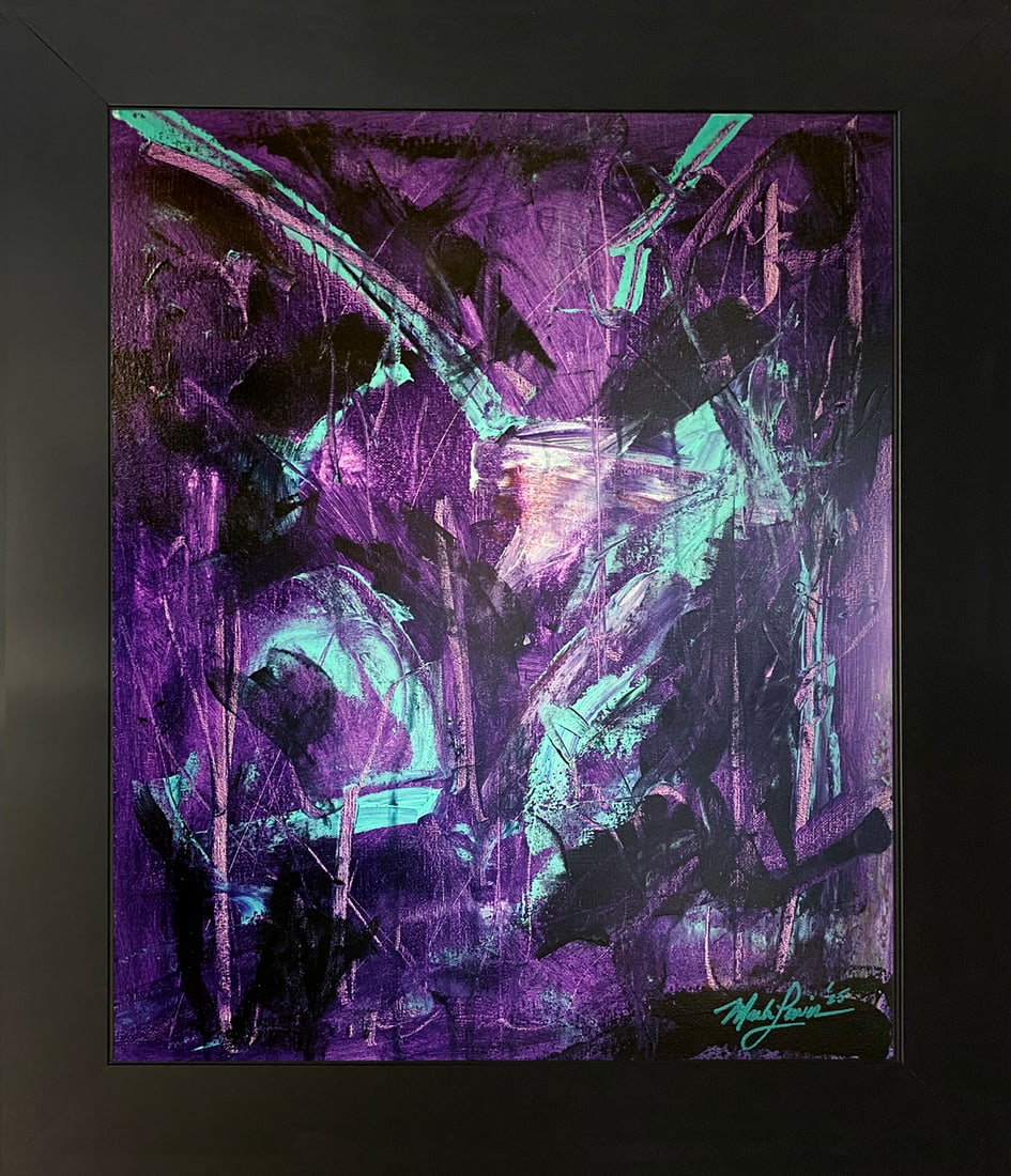 Mark Lewis – Original Abstract Painting on Canvas, Hand-Signed (1 of 7)