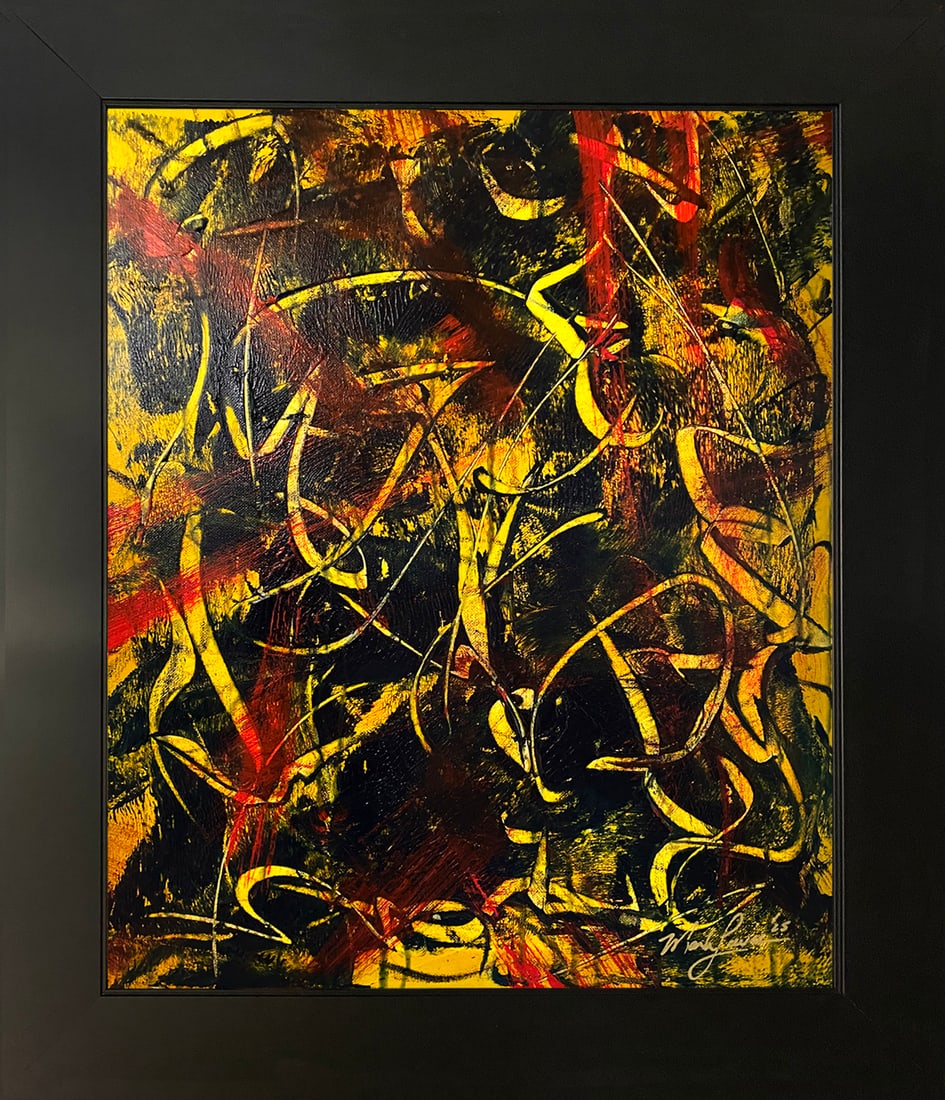 Mark Lewis – Original Abstract Painting on Canvas, Hand-Signed (1 of 7)