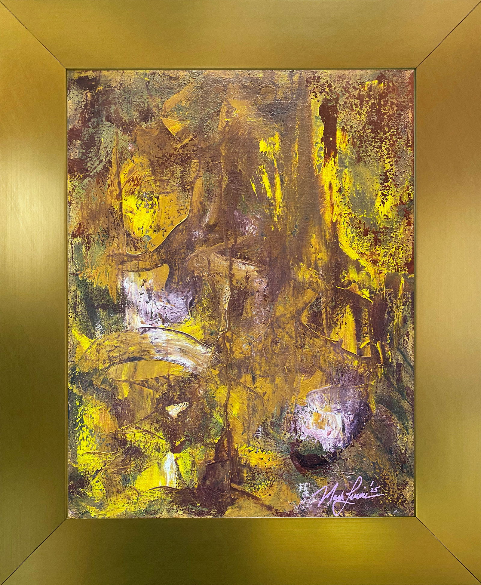 Mark Lewis – Original Abstract Painting on Canvas, Hand-Signed (1 of 7)