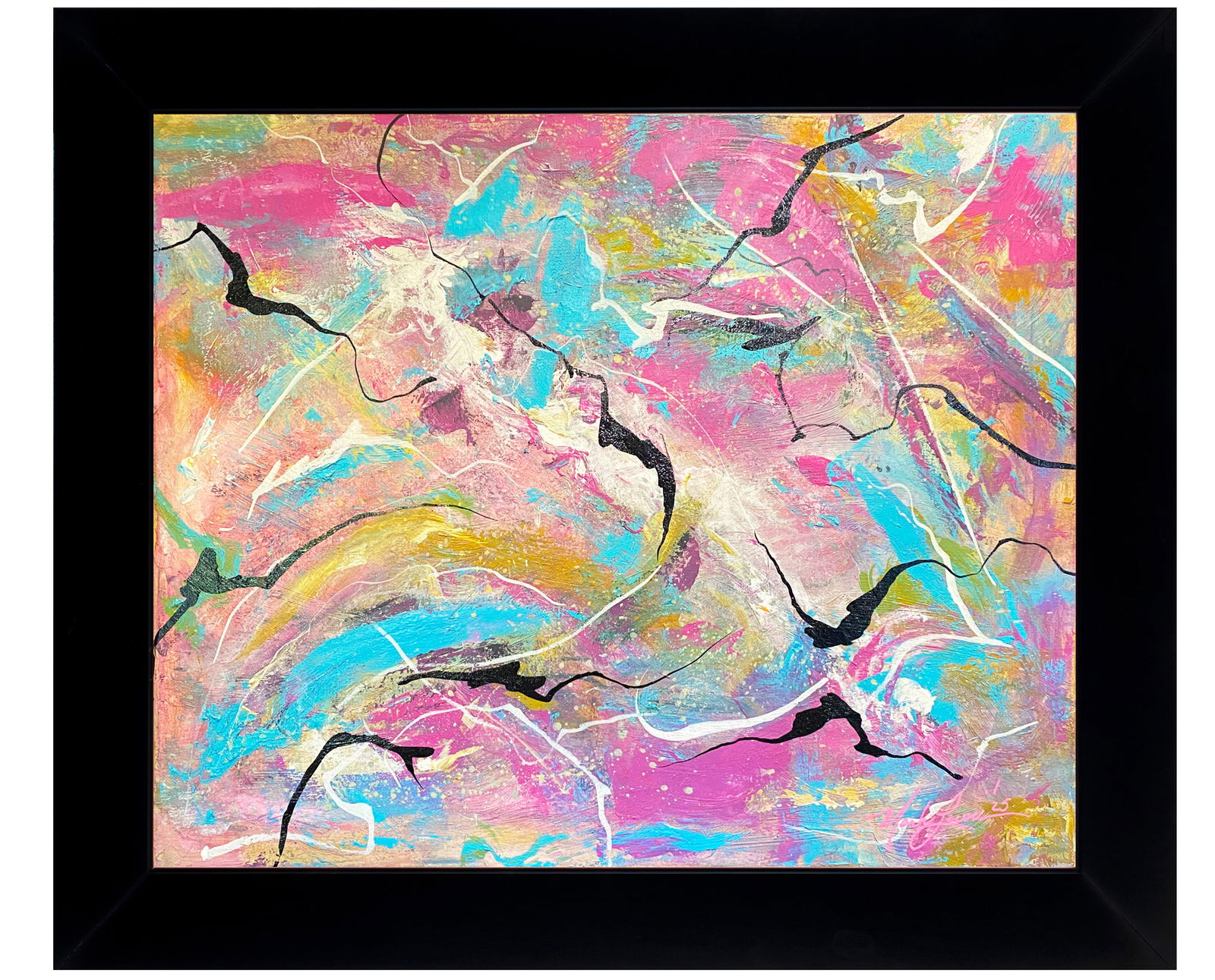 Mark Lewis – Original Abstract Painting on Canvas, Hand-Signed (1 of 7)