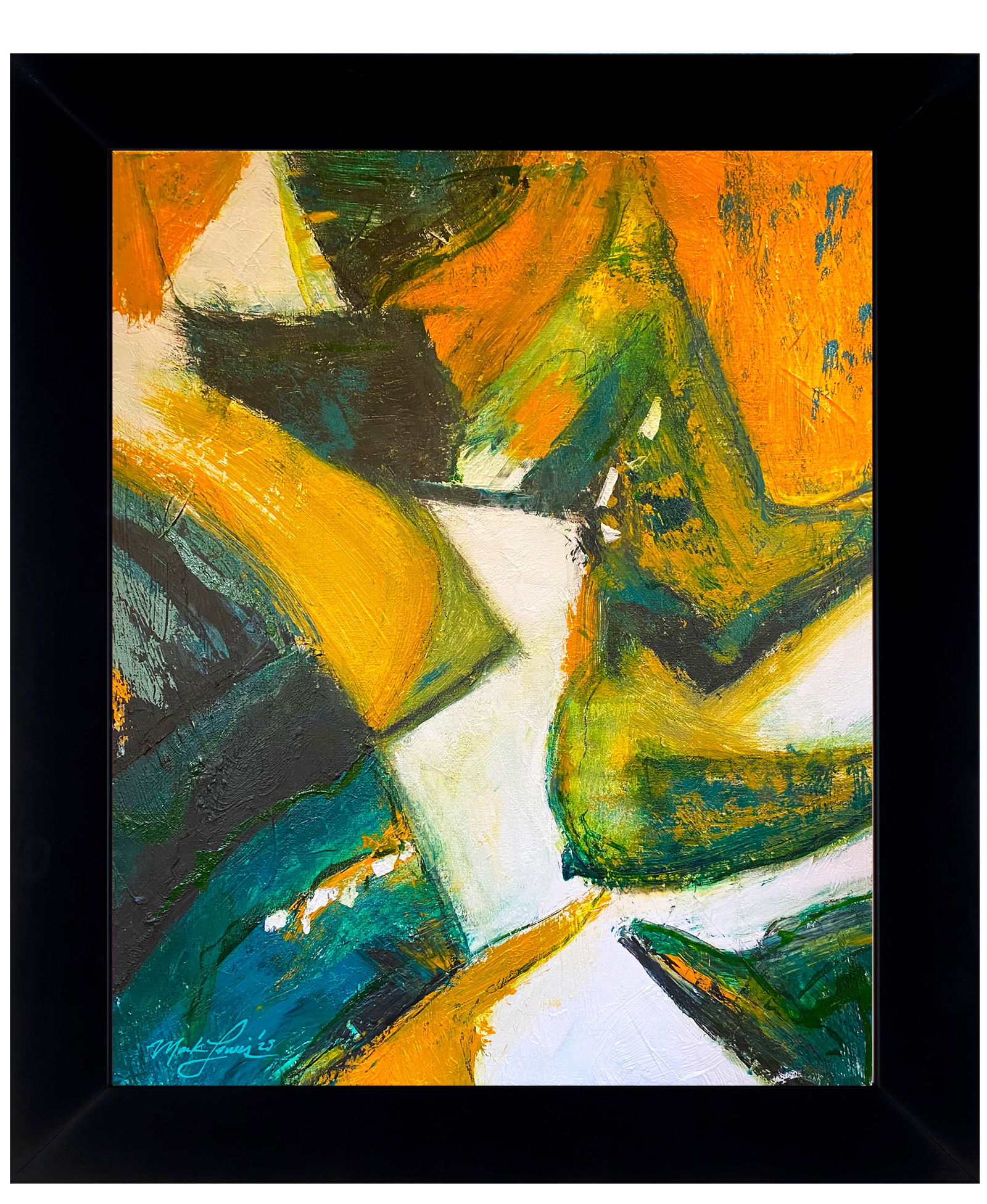 Mark Lewis – Original Abstract Painting on Canvas, Hand-Signed (1 of 7)