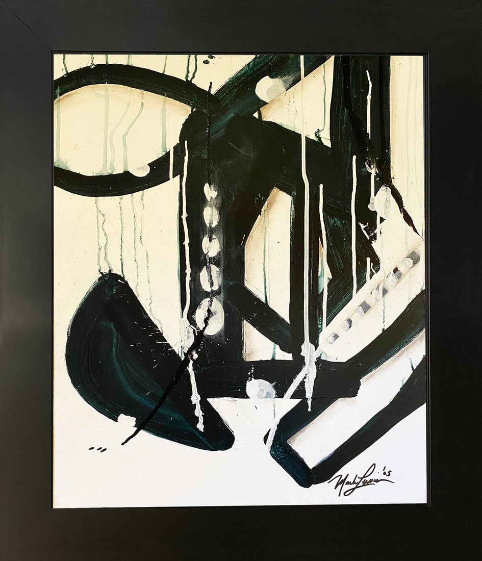 Mark Lewis – Original Abstract Painting on Canvas, Hand-Signed: Original abstract painting by Mark Lewis. This is a one-of-a-kind original work, hand-signed by the artist and accompanied by a certificate of authenticity. 022-25 Contemporary original abstract paint