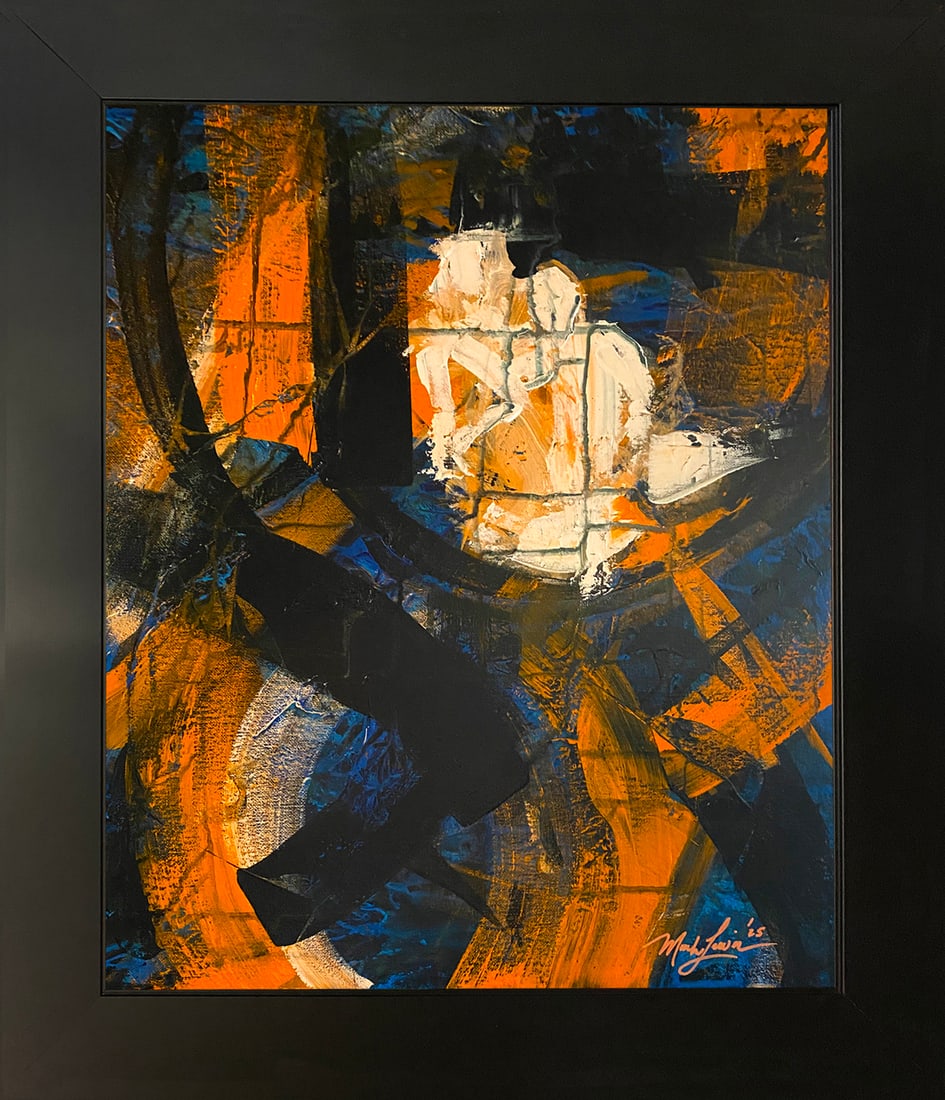 Mark Lewis – Original Abstract Painting on Canvas, Hand-Signed (1 of 7)