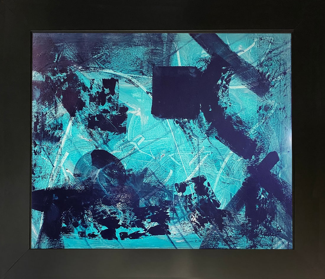 Mark Lewis – Original Abstract Painting on Canvas, Hand-Signed (1 of 7)