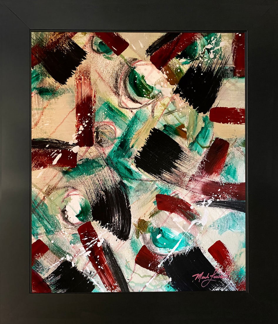 Mark Lewis – Original Abstract Painting on Canvas, Hand-Signed (1 of 7)