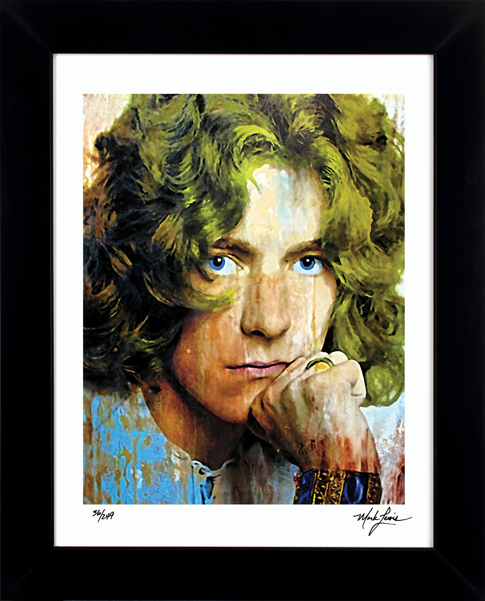 Mark Lewis – Signed Limited Edition Abstract Artwork on Fine Art Paper: Signed limited edition abstract artwork by Mark Lewis. This work is part of a numbered limited edition and is hand-signed by the artist. Custom framed display measures 27" x 22" in size with a matte b